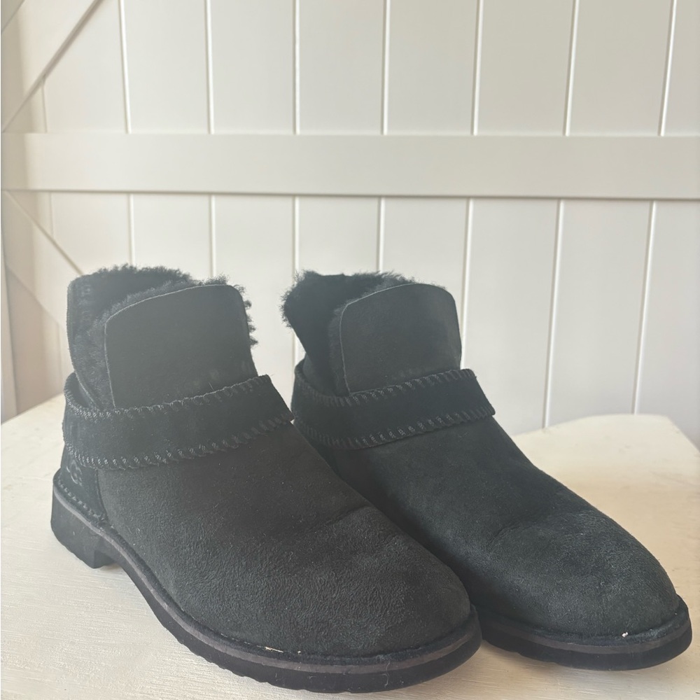 UGG Black Suede Ankle Boots